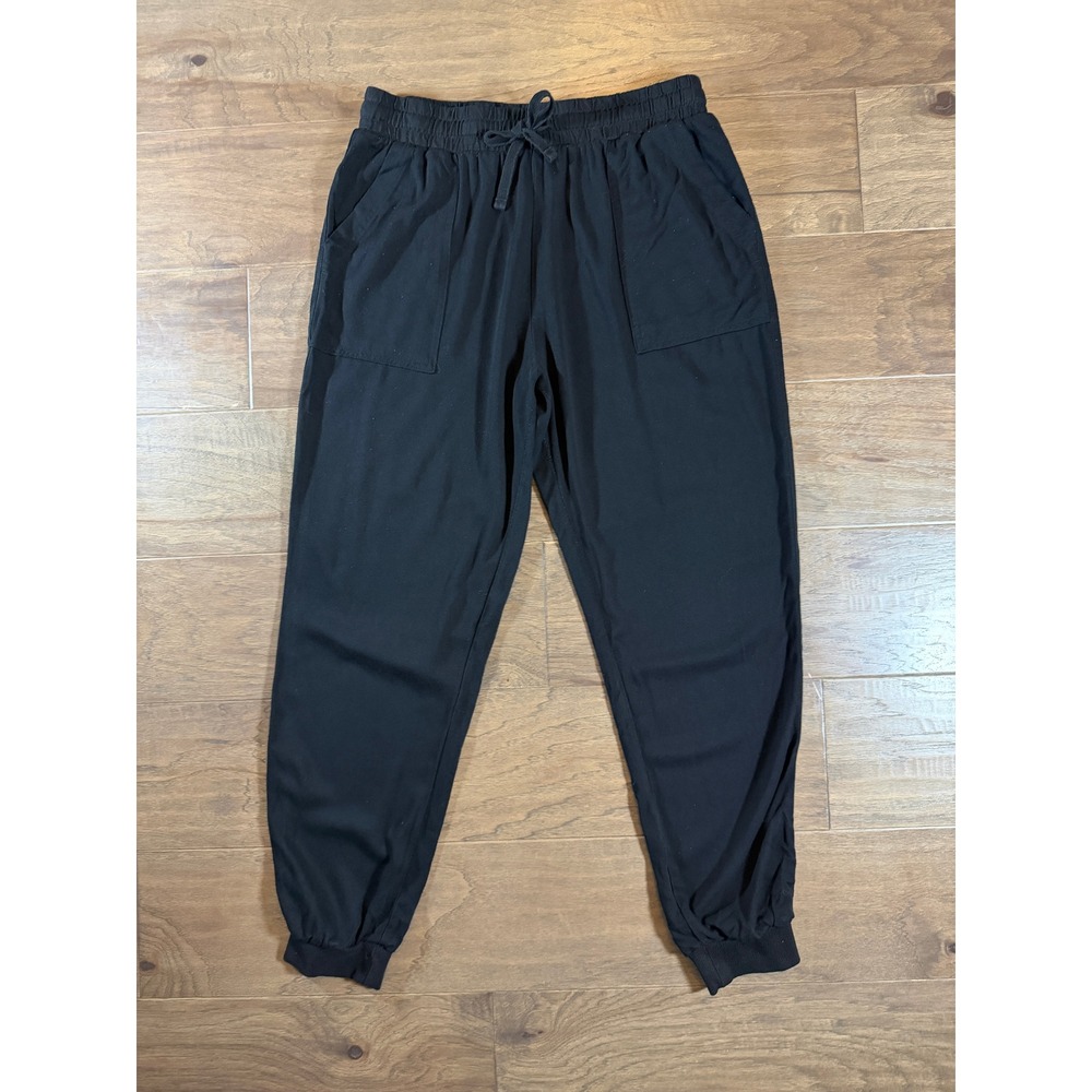 Splendid Womens Black Rayon Jogger Pants Elastic Drawstring Waist Size M 1423666